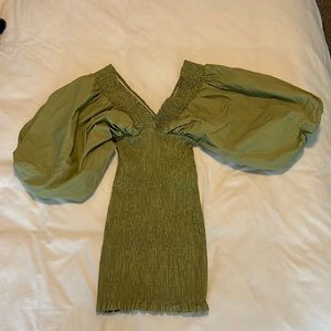 Bubble sleeve body con mini dress